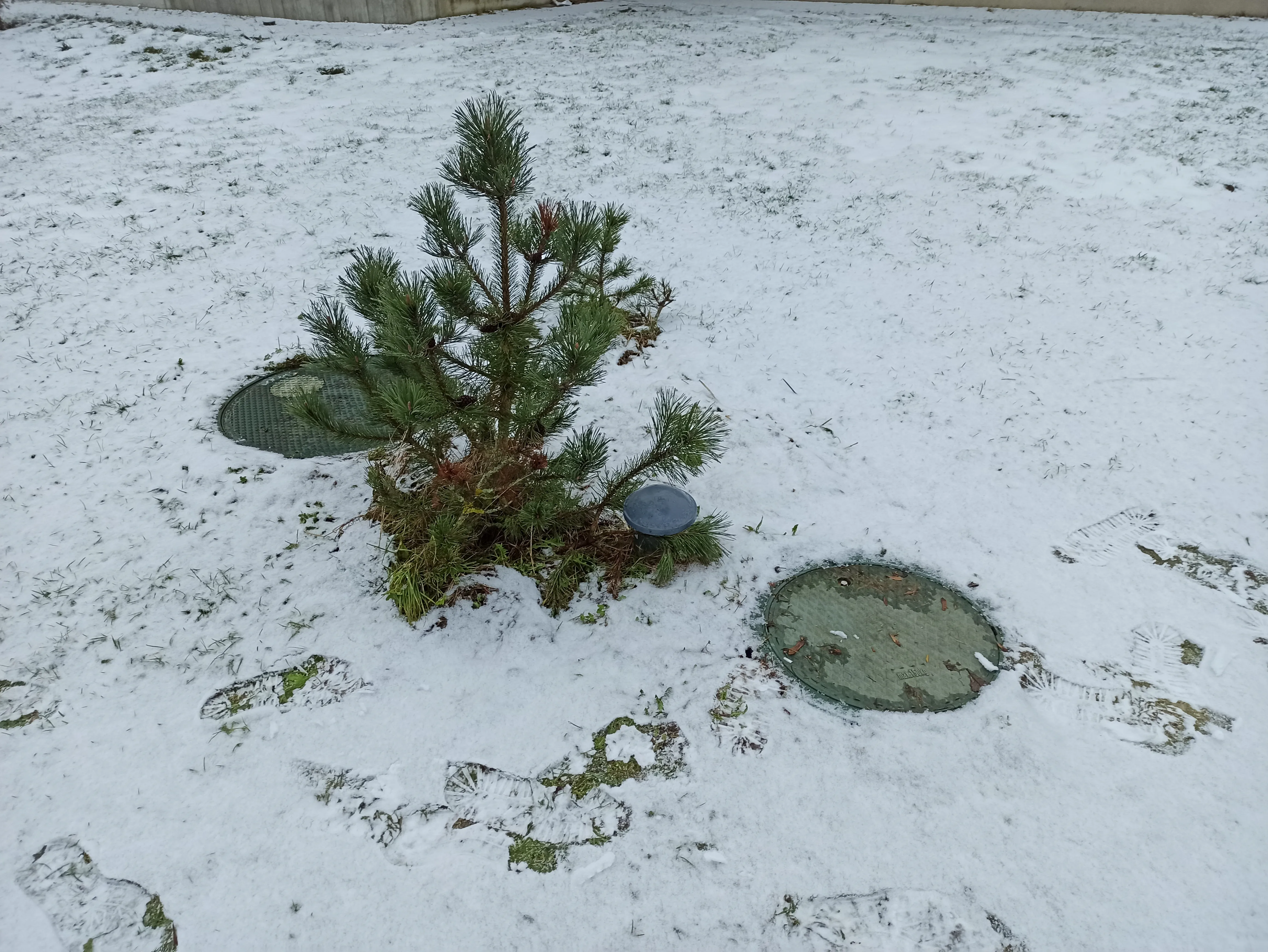 Vee- ja kanalisatsiooni kaevud lumes peale teostusmõõdistust